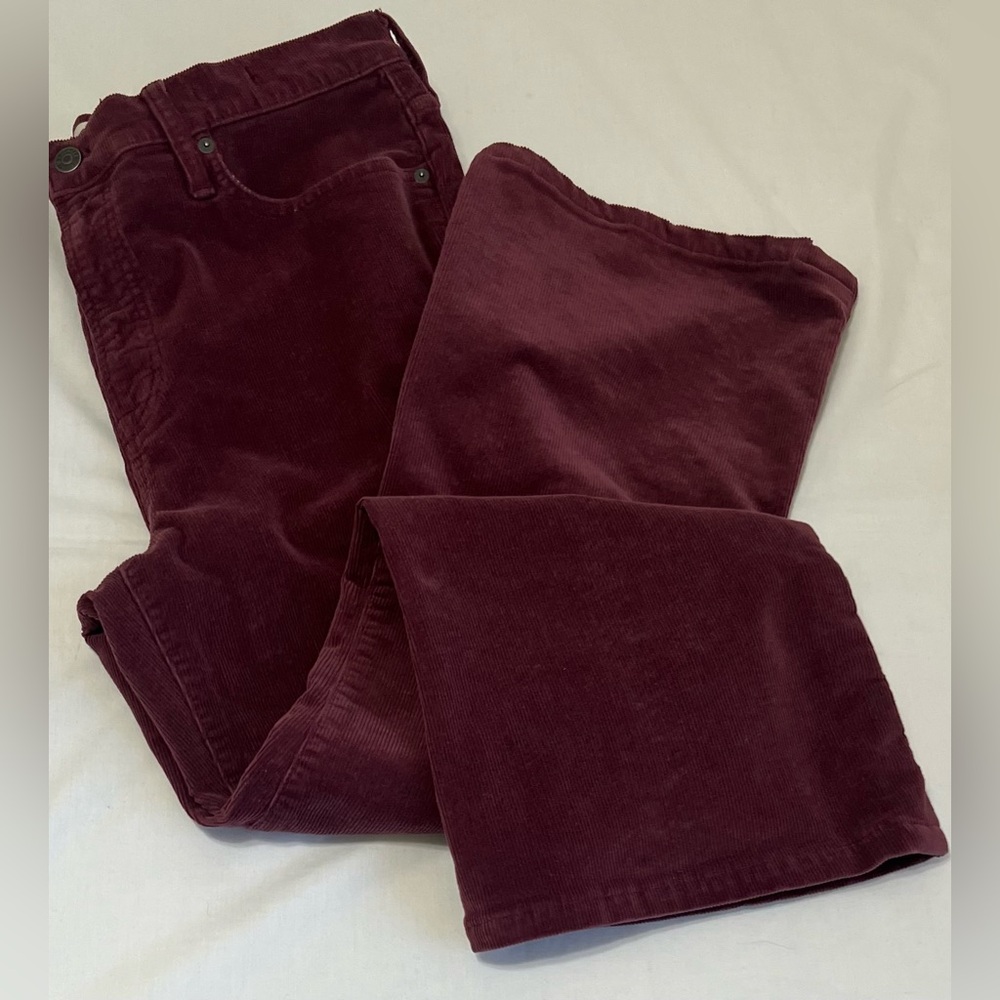 Madewell The Perfect Vintage Flare Jean Corduroy Christmas Burgundy Sz 32